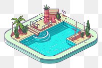 PNG Swimming pool outdoors plant relaxation. AI generated Image by rawpixel.