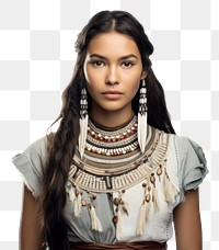 PNG Native american adult woman white background. AI generated Image by rawpixel.