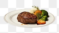 PNG Dinner steak plate knife. AI generated Image by rawpixel.