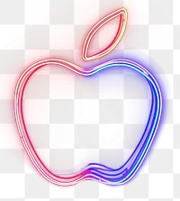 PNG Apple light neon night. AI generated Image by rawpixel.