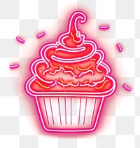 PNG Cupcake light neon dessert. AI generated Image by rawpixel.