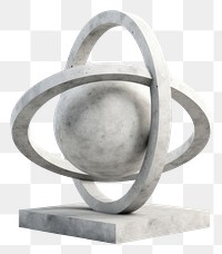 PNG Atom sculpture sphere white background. AI generated Image by rawpixel.