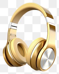 PNG Headphone headphones gold headset. AI generated Image by rawpixel.