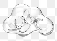 PNG Metaball shape transparent silver glass. AI generated Image by rawpixel.