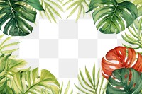 PNG Monstera leaves with tropical flowers nature tropics pattern. AI generated Image by rawpixel.