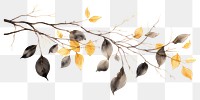 PNG Black and gold leaves painting hanging nature