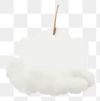 PNG Paper label cloud shape white white background rectangle. AI generated Image by rawpixel.