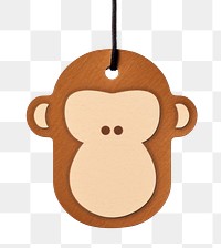PNG Price tag paper label monkey head shape anthropomorphic representation accessories. AI generated Image by rawpixel.