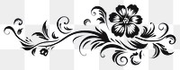 PNG  Flower pattern creativity monochrome. AI generated Image by rawpixel.