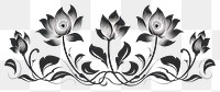 PNG  Lotus flowers pattern creativity monochrome. AI generated Image by rawpixel.