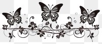 PNG  Butterflies pattern creativity monochrome. AI generated Image by rawpixel.