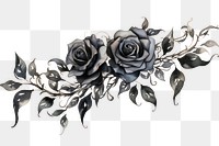 PNG Black roses graphics pattern drawing. AI generated Image by rawpixel.