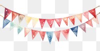 PNG Party flag white background clothesline celebration. AI generated Image by rawpixel.