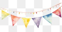 PNG Party flag white background clothesline celebration. AI generated Image by rawpixel.