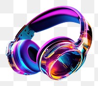 PNG Headphone headphones headset neon. AI generated Image by rawpixel.