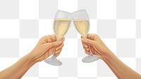 PNG Hands holding champagne painting drawing sunset. AI generated Image by rawpixel.