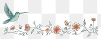 PNG Hummingbird and flowers graphics pattern creativity. AI generated Image by rawpixel.