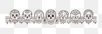 PNG  Skulls drawing sketch illustrated. AI generated Image by rawpixel.