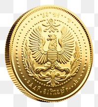 PNG  Gold coin locket money white background. AI generated Image by rawpixel.