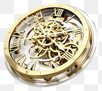 PNG  Gold clock wristwatch wheel white background. AI generated Image by rawpixel.