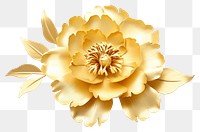 PNG  Peony gold flower brooch