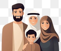 PNG A muslim family portrait cartoon adult. 