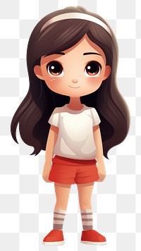 PNG Girl cartoon shorts cute. AI generated Image by rawpixel.