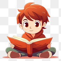 PNG A child reading cartoon publication cute. AI generated Image by rawpixel.