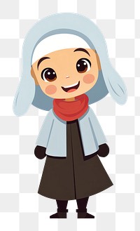 PNG A happy muslim little girl cartoon cute toy. AI generated Image by rawpixel.