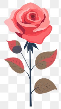 PNG A rose cartoon flower plant. AI generated Image by rawpixel.