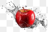PNG Sliced apple with water splash fruit plant food. AI generated Image by rawpixel.