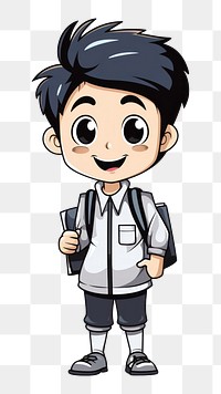 PNG Isolated a happy student cartoon white background publication. AI generated Image by rawpixel.