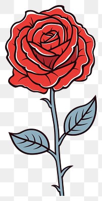 PNG Isolated a rose cartoon pattern drawing. 