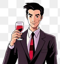 PNG Isolated businessman drinking beer cartoon glass adult. AI generated Image by rawpixel.