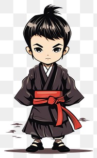 PNG Isolated samurai drawing cartoon kimono. 