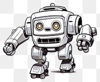 PNG Isolated robot running machine cartoon drawing. AI generated Image by rawpixel.