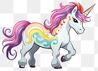 PNG Isolated unicorn drawing cartoon mammal. AI generated Image by rawpixel.