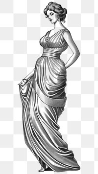 PNG Full body of lady sketch art fashion. AI generated Image by rawpixel.