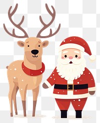 PNG Happy santa claus with reindeer cartoon mammal animal. AI generated Image by rawpixel.