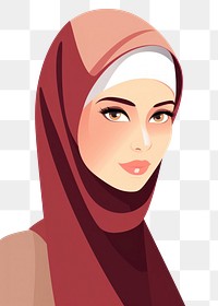 PNG Hijab portrait cartoon adult. AI generated Image by rawpixel.