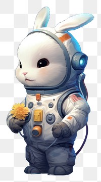 PNG Cute astronaut with rabbit wallpaper cartoon night moon. AI generated Image by rawpixel.
