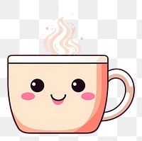 PNG Cute coffee cup with face wallpaper drink mug refreshment. AI generated Image by rawpixel.
