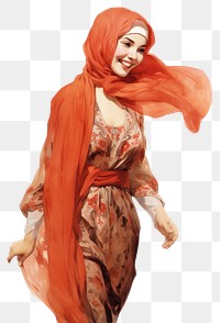PNG  A happy muslim woman portrait fashion dress. AI generated Image by rawpixel.