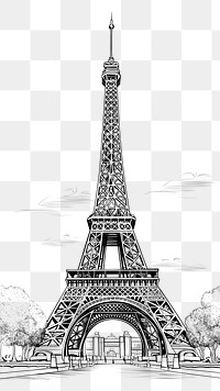 PNG Paris tower sketch architecture building. AI generated Image by rawpixel.