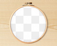 Embroidery hoop png mockup, transparent design