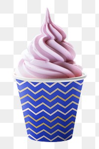Paper ice-cream cup png, transparent background