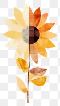 PNG A sunflower pattern plant shape. AI generated Image by rawpixel.
