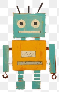 PNG Robot backgrounds painting art. AI generated Image by rawpixel.