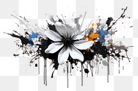 PNG Flower painting pattern white. AI generated Image by rawpixel.