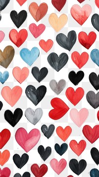 PNG Hearts black color shape arrangement backgrounds. AI generated Image by rawpixel.